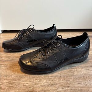 Munro Black Leather Comfort Oxford Shoes | Walking Work Travel Size 6.5